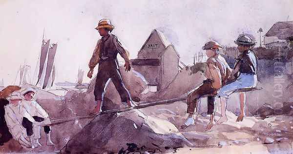 The See-Saw Oil Painting by Winslow Homer