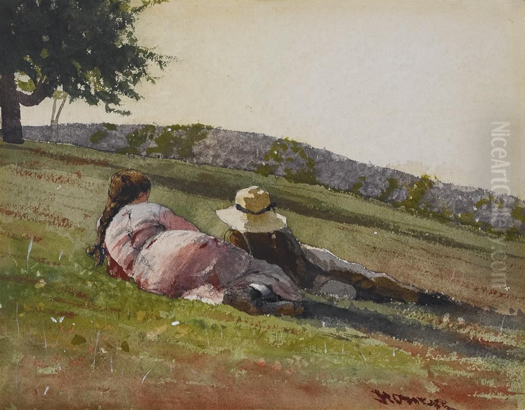 On the Hill Oil Painting by Winslow Homer