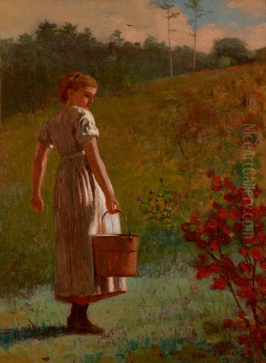 Returning from the Spring Oil Painting by Winslow Homer