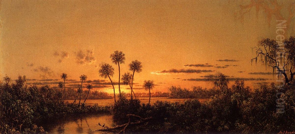 Florida River Scene Oil Painting by Martin Johnson Heade