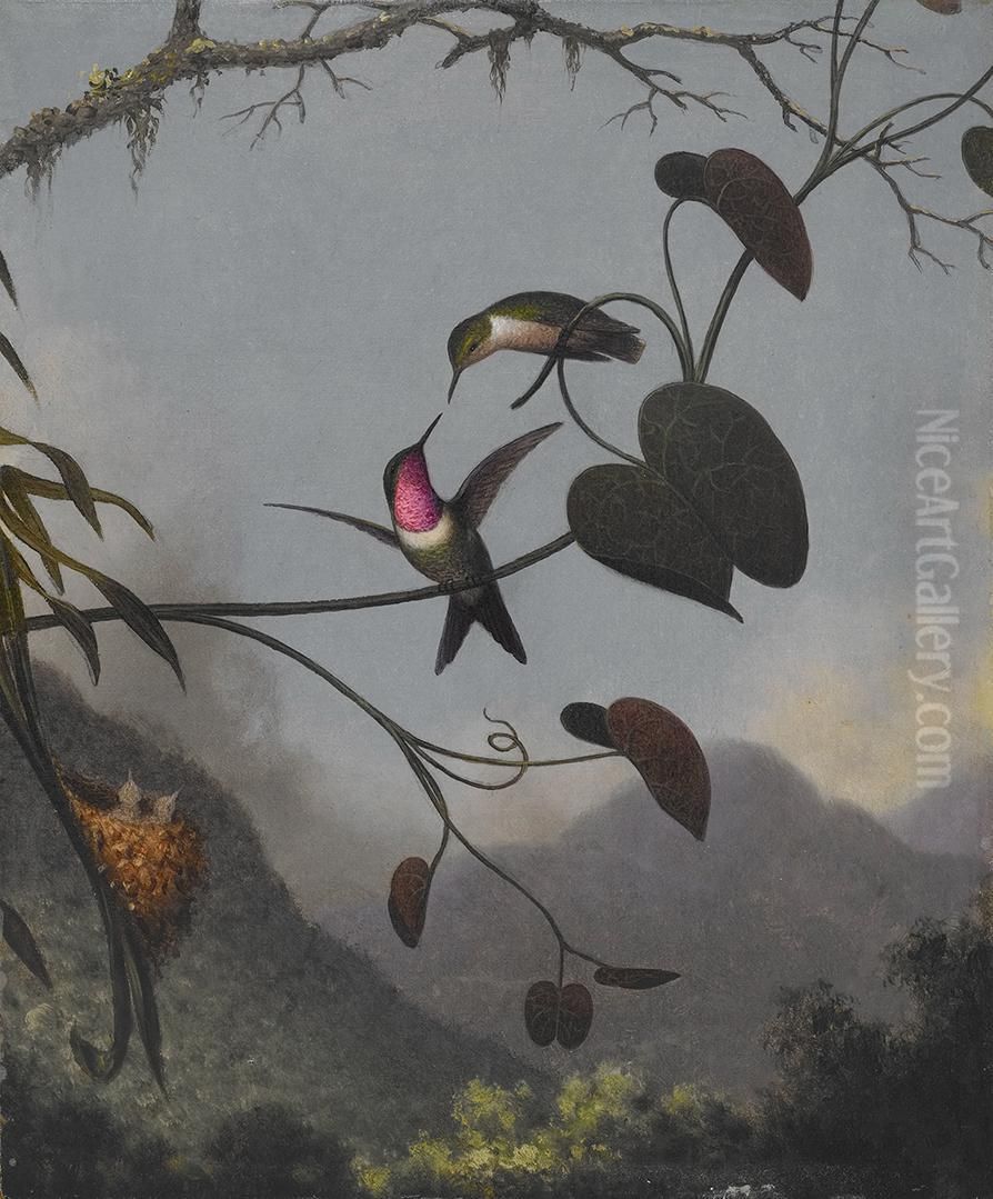 Amethyst Woodstar Oil Painting by Martin Johnson Heade