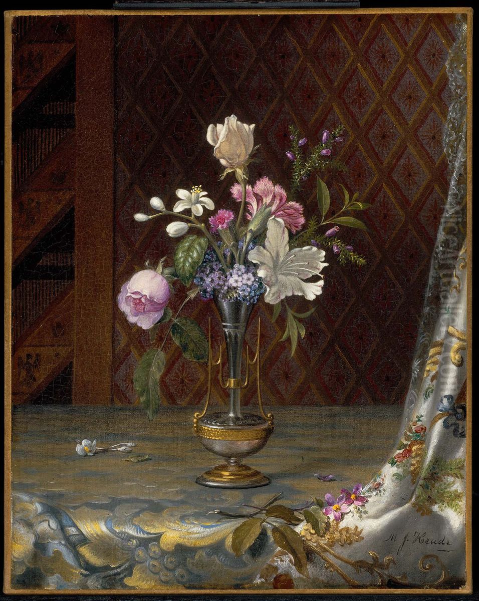 Vase Of Mixed Flowers Oil Painting by Martin Johnson Heade