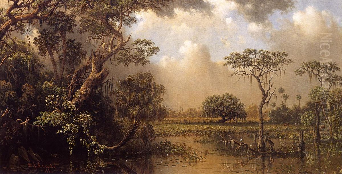 The Great Florida Marsh Oil Painting by Martin Johnson Heade