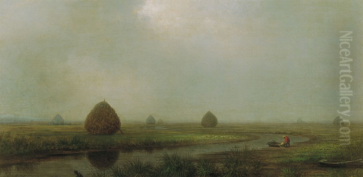 Jersey Marshes Oil Painting by Martin Johnson Heade
