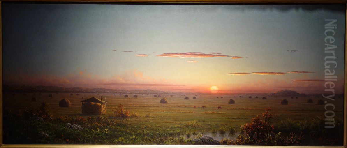 Ipswich Marshes Oil Painting by Martin Johnson Heade