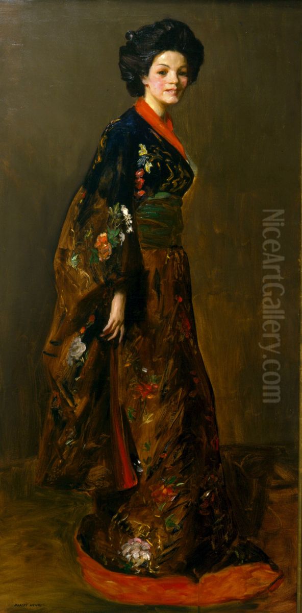 The Blue Kimono Oil Painting by Robert Henri