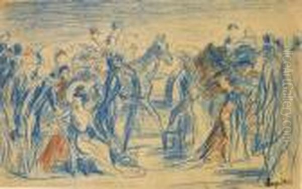 Les Elegantes Aux Courses Oil Painting by Louis Anquetin