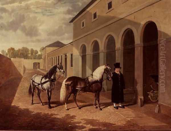 The Duchess's Ponies Oil Painting by John Frederick Herring Snr