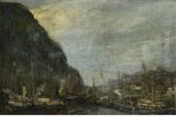 The Harbour Of Bergen, Norway Oil Painting by Louis Apol