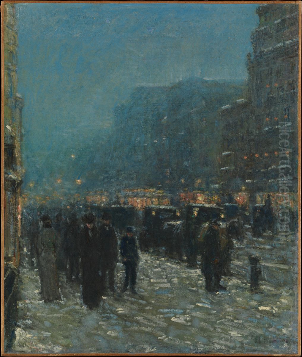 Broadway and 42nd Street Oil Painting by Childe Hassam