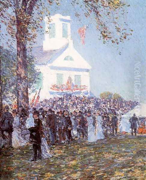 County Fair, New England 1890 Oil Painting by Childe Hassam