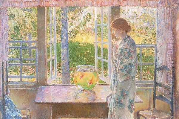 The Goldfish Window 1916 Oil Painting by Childe Hassam