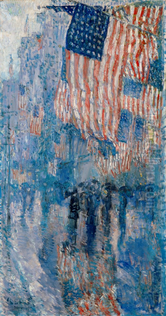 The Avenue in the Rain Oil Painting by Childe Hassam