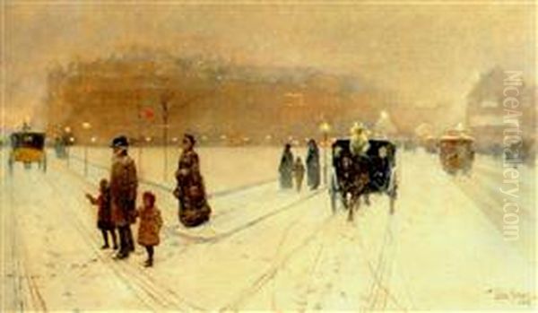 A City Fairyland Oil Painting by Childe Hassam