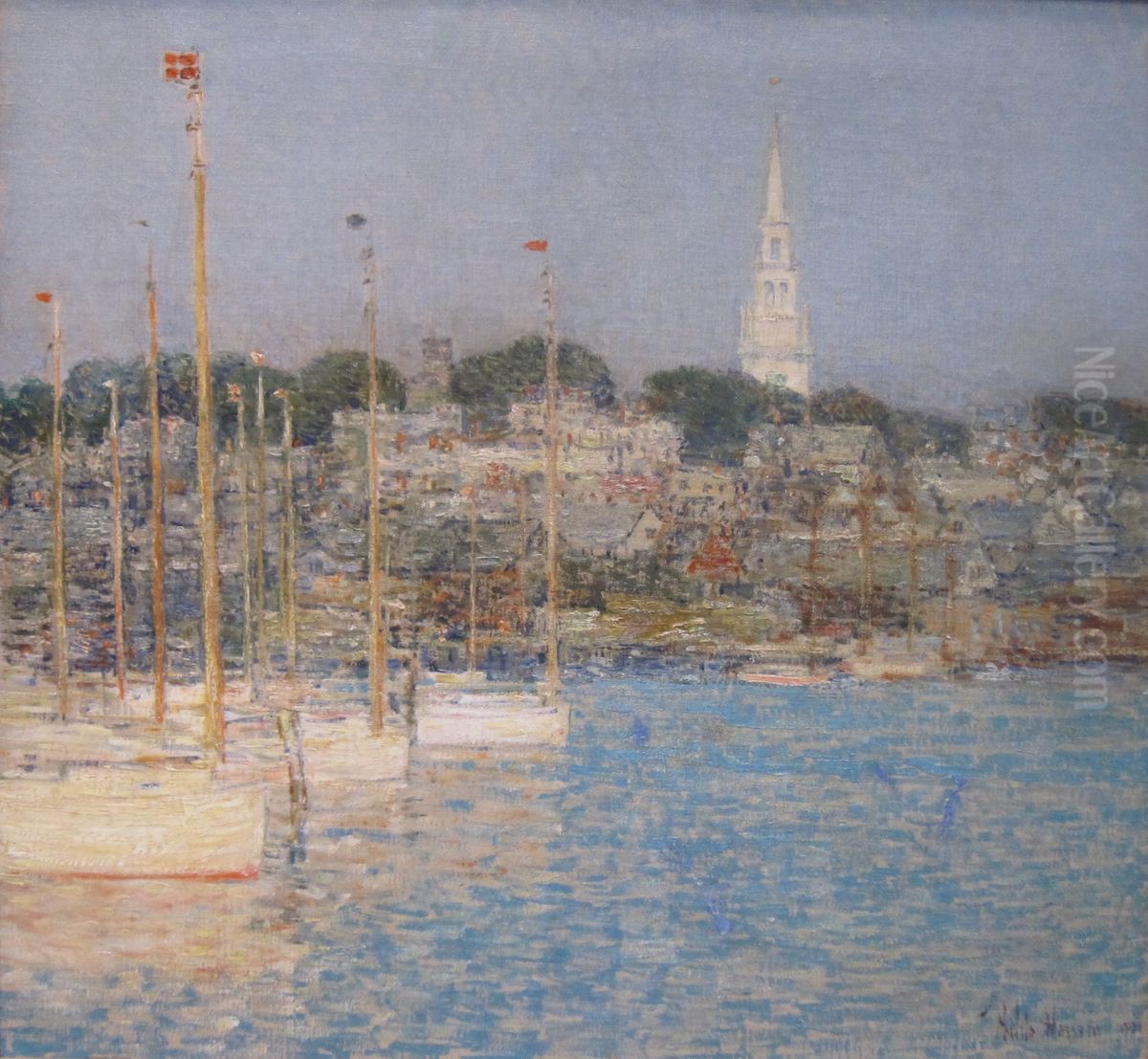 Cat Boats, Newport Oil Painting by Childe Hassam