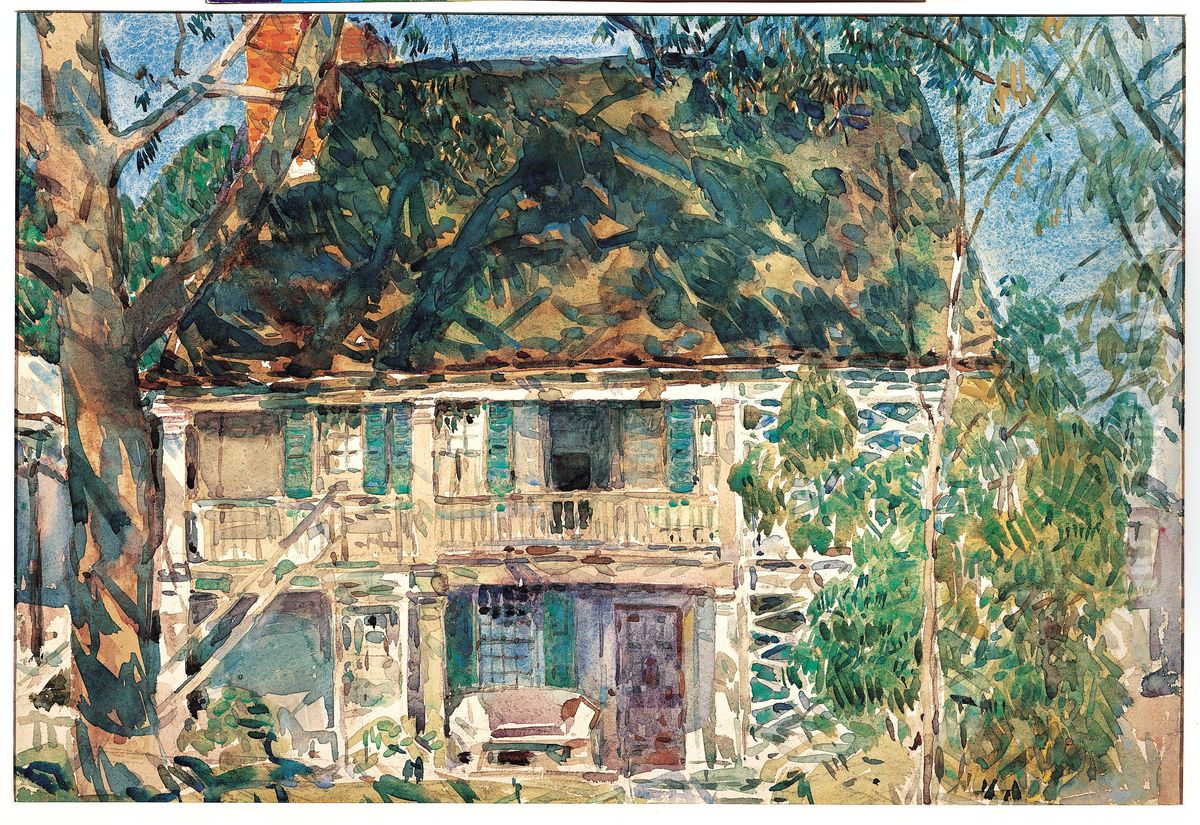 The Brush House Oil Painting by Childe Hassam