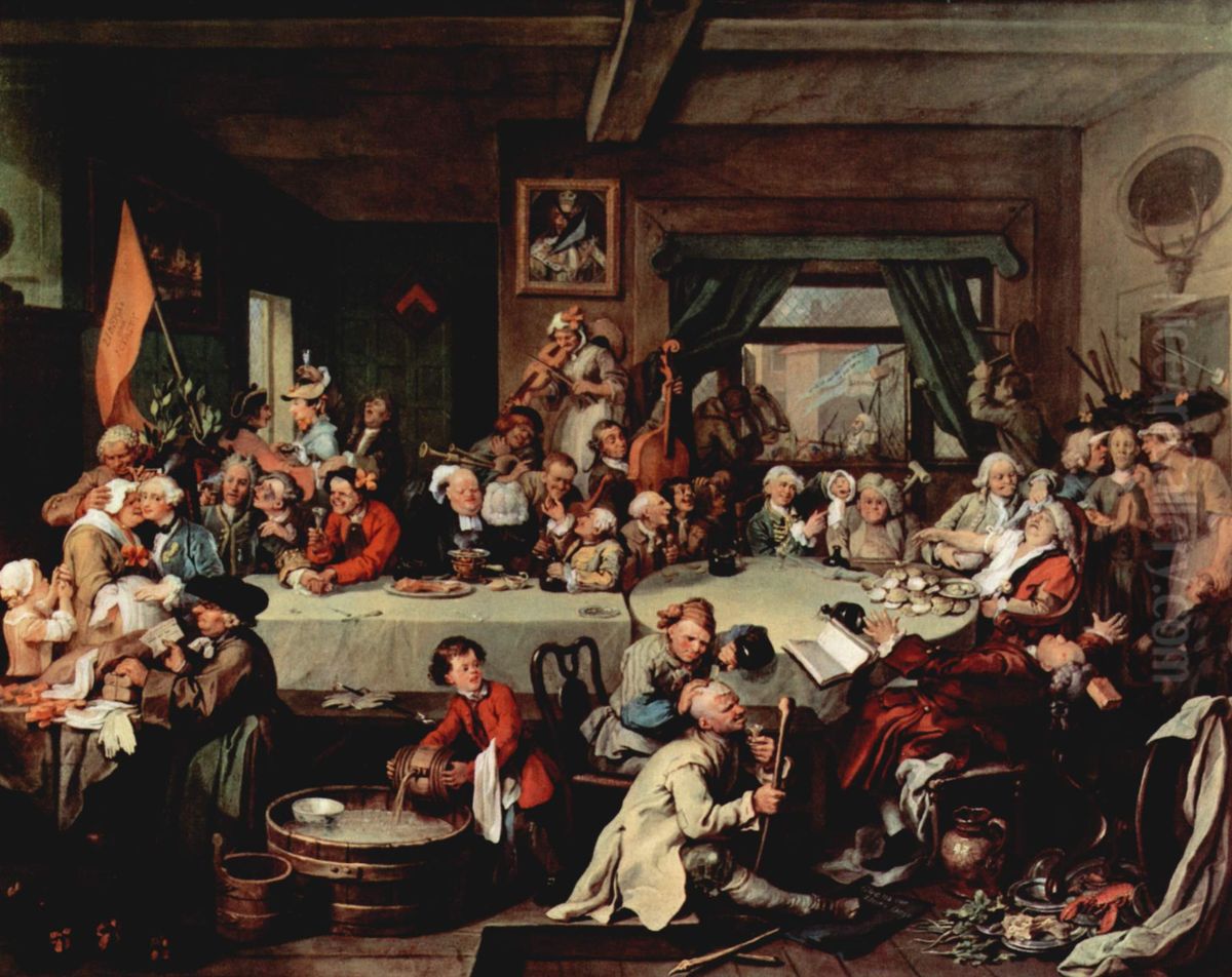 An Election Entertainment Oil Painting by William Hogarth