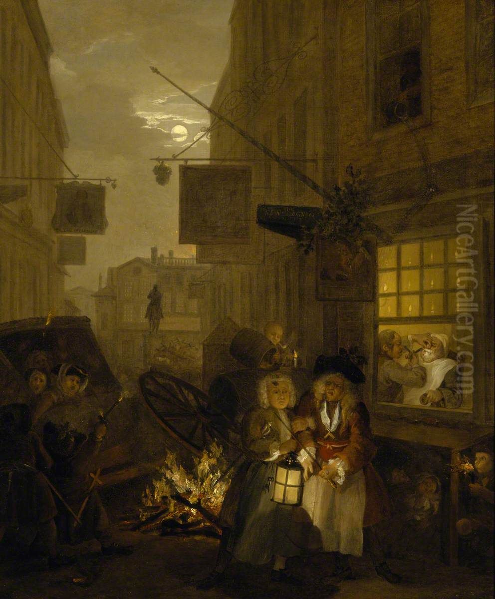 Night Oil Painting by William Hogarth