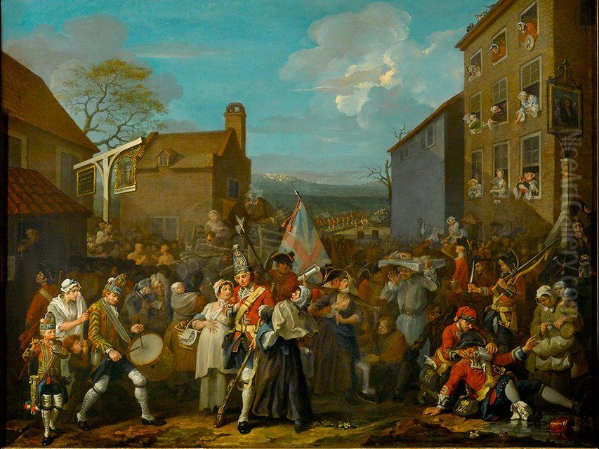 The March of the Guards to Finchley Oil Painting by William Hogarth