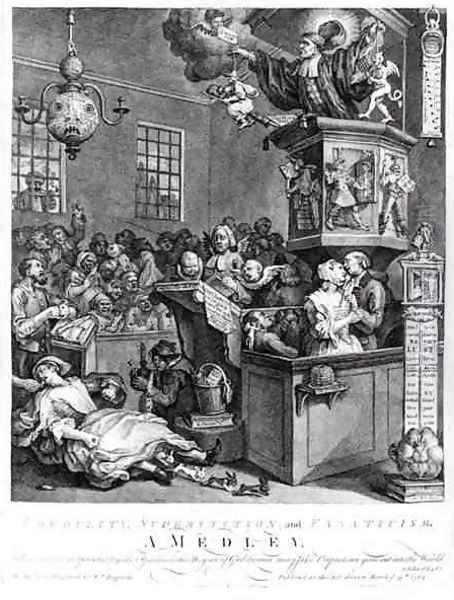 Credulity Superstition and Fanaticism Oil Painting by William Hogarth
