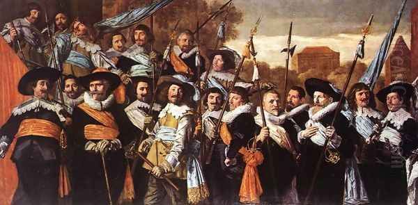 Officers and Sergeants of the St George Civic Guard Company c. 1639 Oil Painting by Frans Hals