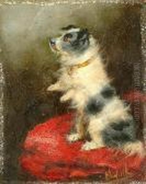 A Dog Begging. Oil Painting by George Armfield