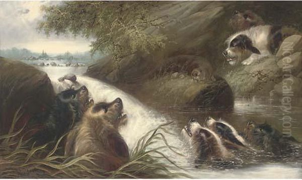 The Cornered Otter Oil Painting by George Armfield