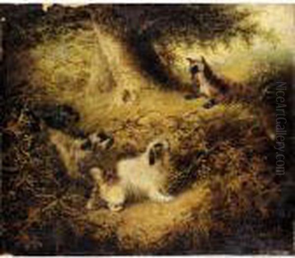 Chasing The Fox Oil Painting by George Armfield