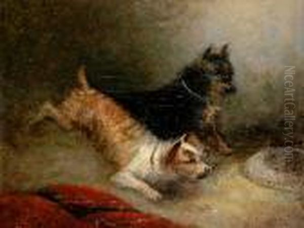 Two Terriers Oil Painting by George Armfield