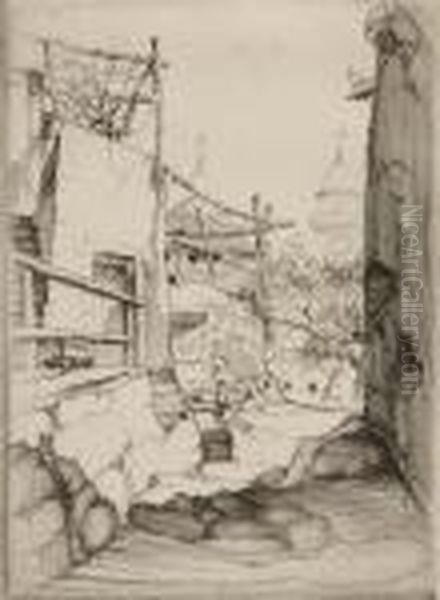 La Chiesa, 
Borgio Oil Painting by John Taylor Arms