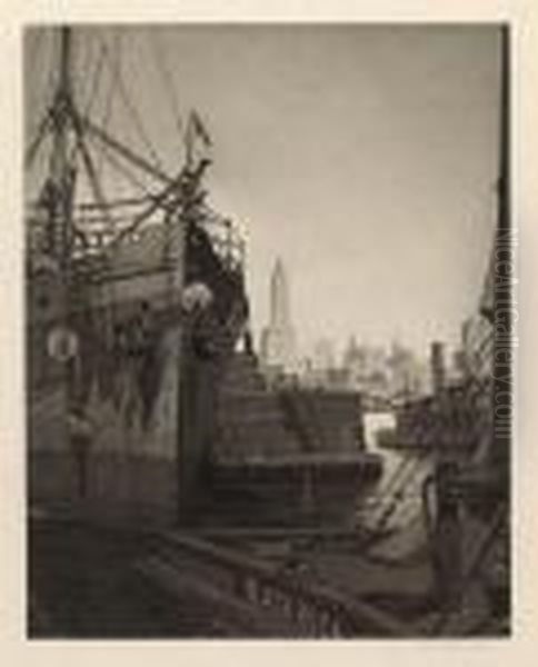 Early Morning, 
North River Oil Painting by John Taylor Arms