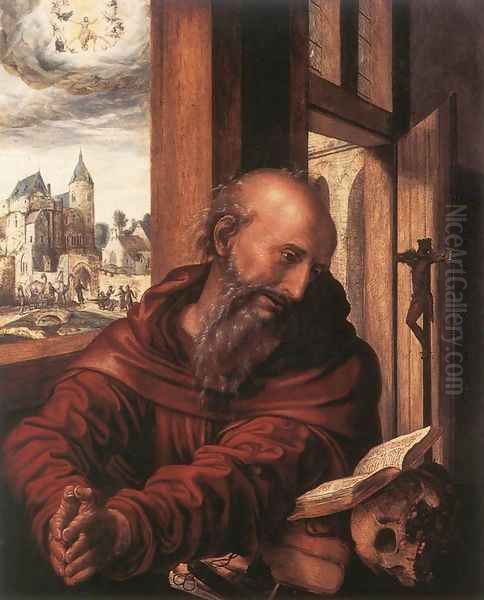 St Jerome Oil Painting by Jan Sanders Van Hemessen