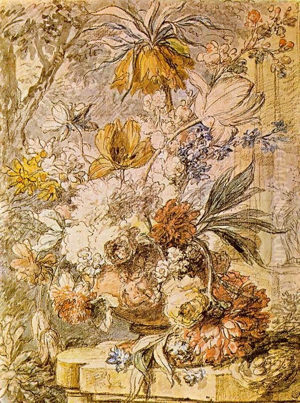 Vase with Flowers Oil Painting by Jan Van Huysum