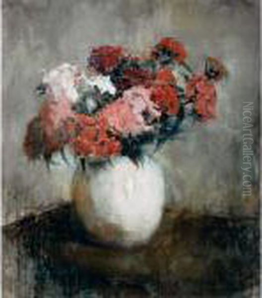 Sweet-william In A Vase Oil Painting by Floris Arntzenius