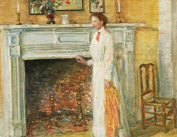 The Mantle Piece Oil Painting by Childe Hassam