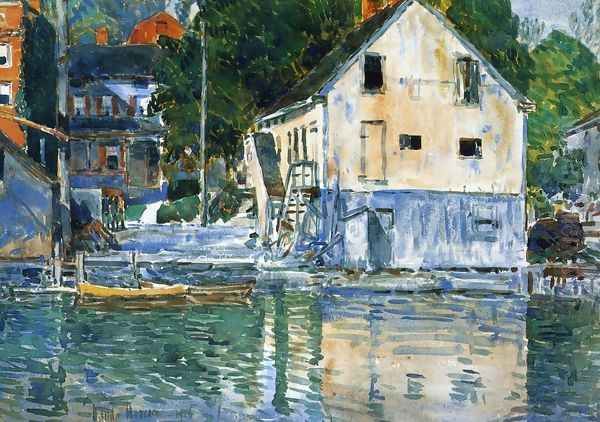 Casa Eby, Cos Cob Oil Painting by Childe Hassam