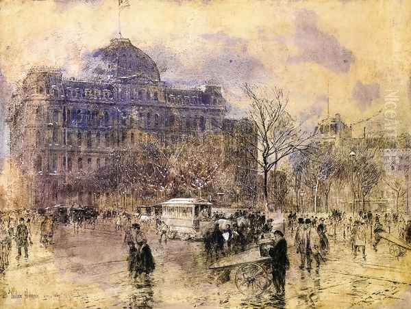 Cityscape Oil Painting by Childe Hassam