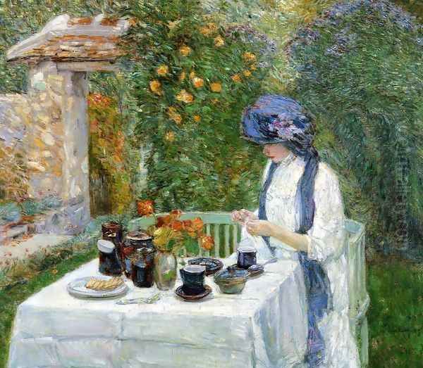 The Terre-Cuite Tea Set Oil Painting by Childe Hassam