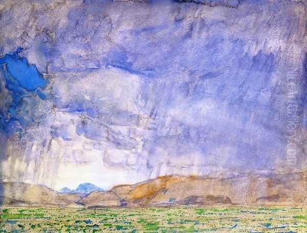 Thunderstorm on the Oregon Trail Oil Painting by Childe Hassam