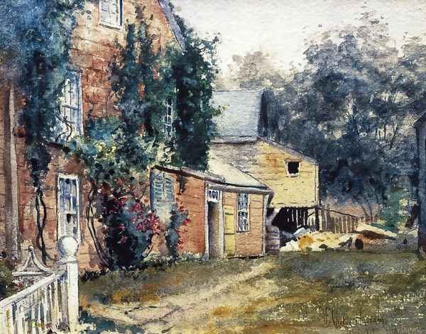 Old House, Nantucket Oil Painting by Childe Hassam