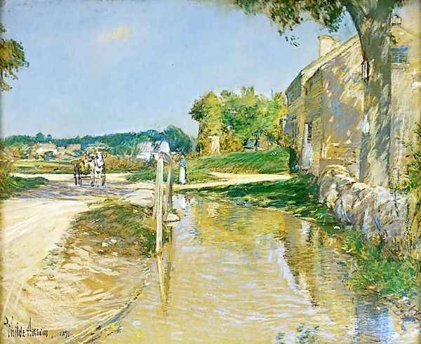 A Country Road Oil Painting by Childe Hassam
