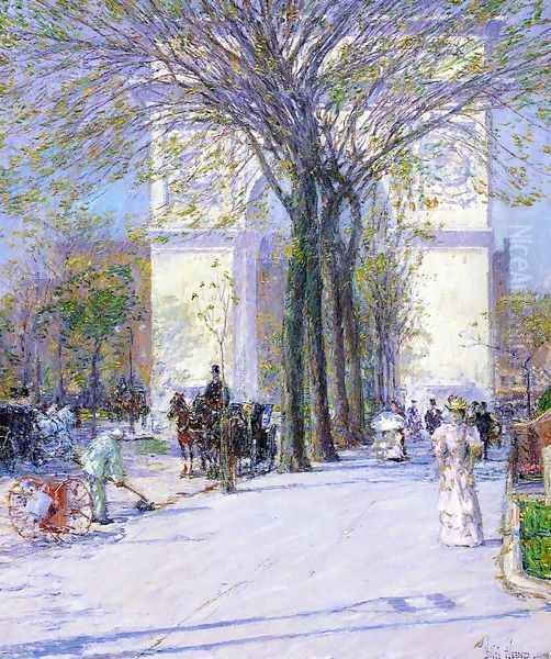 Washington Arch, Spring Oil Painting by Childe Hassam