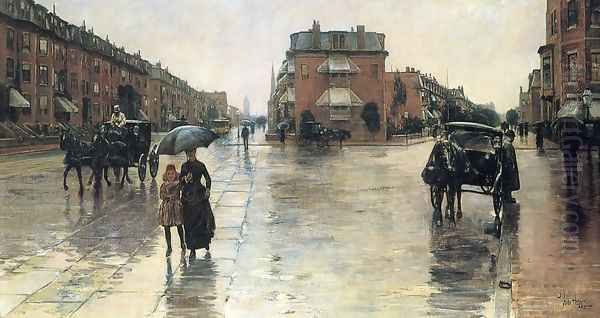 Rainy Day, Boston Oil Painting by Childe Hassam