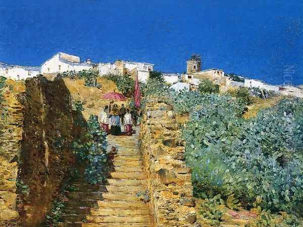 Church Procession, Spanish Steps Oil Painting by Childe Hassam