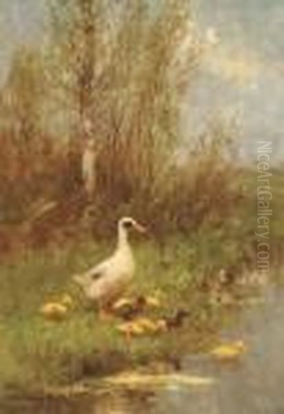 By The Waterside Oil Painting by David Adolf Constant Artz