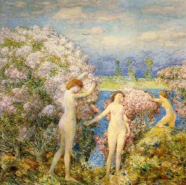 June Oil Painting by Childe Hassam