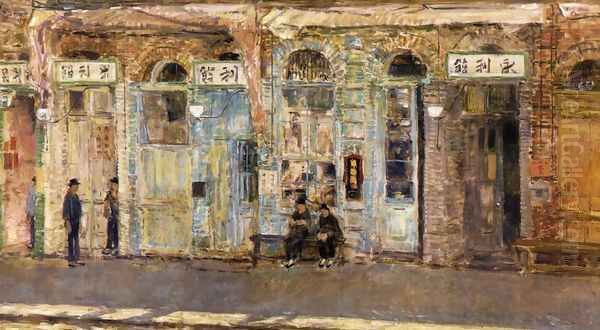 The Chinese Merchants Oil Painting by Childe Hassam