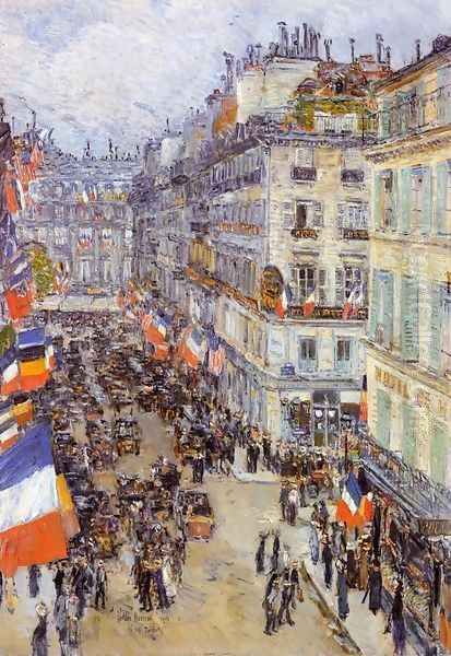 July Fourteenth, Rue Daunou Oil Painting by Childe Hassam
