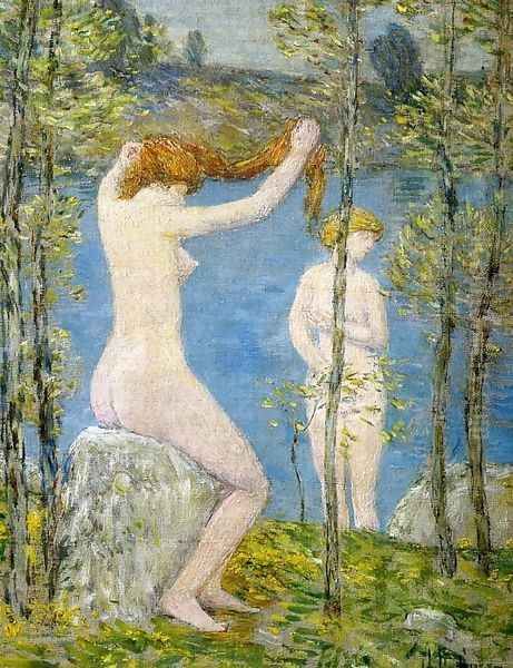 Untitled (Study for 'Bathers') Oil Painting by Childe Hassam