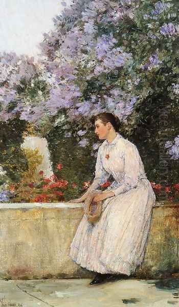 In the Garden Oil Painting by Childe Hassam